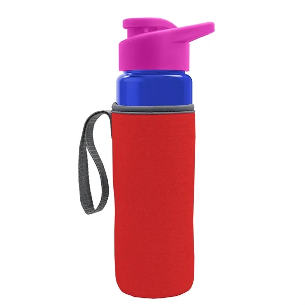 24 oz. Transparent Sports bottle with drink-thru lid  & Caddy... from ASI 40480 Koozie Group