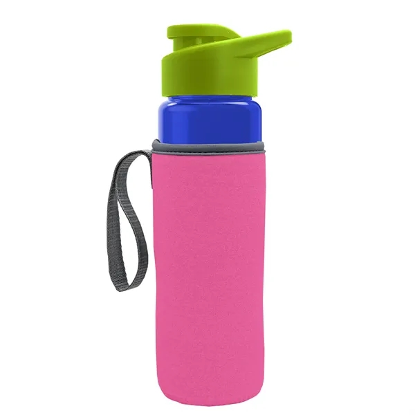 24 oz. Transparent Sports bottle with drink-thru lid  & Caddy... from ASI 40480 Koozie Group