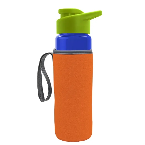 24 oz. Transparent Sports bottle with drink-thru lid  & Caddy... from ASI 40480 Koozie Group