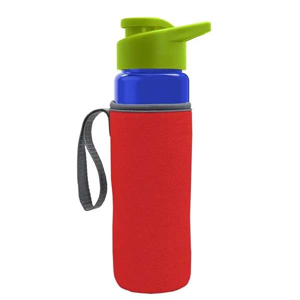 24 oz. Transparent Sports bottle with drink-thru lid  & Caddy... from ASI 40480 Koozie Group