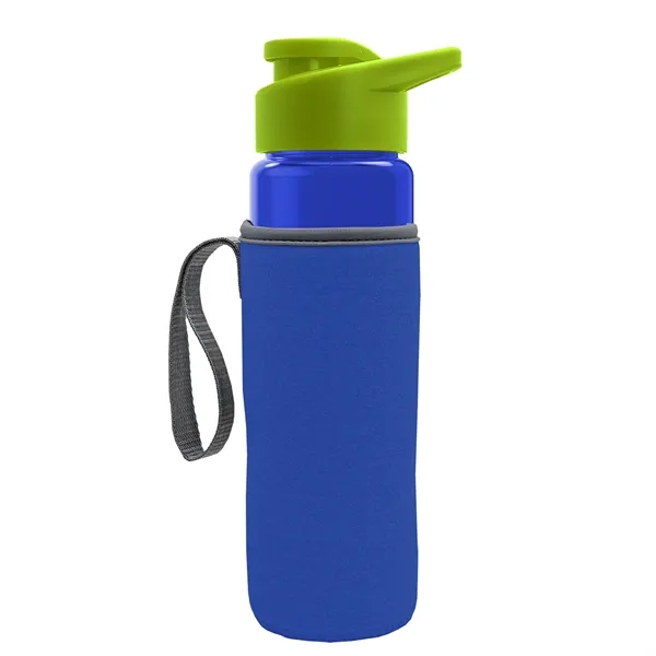 24 oz. Transparent Sports bottle with drink-thru lid  & Caddy... from ASI 40480 Koozie Group