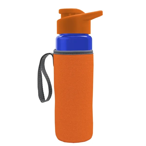 24 oz. Transparent Sports bottle with drink-thru lid  & Caddy... from ASI 40480 Koozie Group