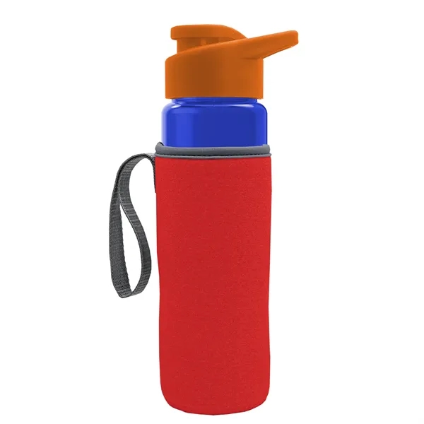 24 oz. Transparent Sports bottle with drink-thru lid  & Caddy... from ASI 40480 Koozie Group