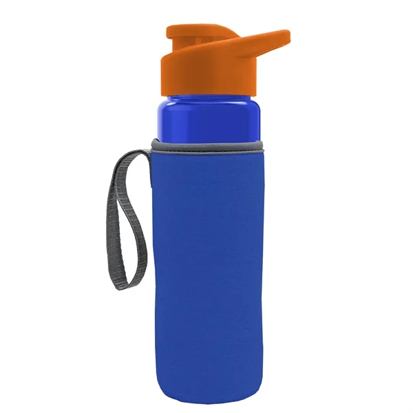 24 oz. Transparent Sports bottle with drink-thru lid  & Caddy... from ASI 40480 Koozie Group