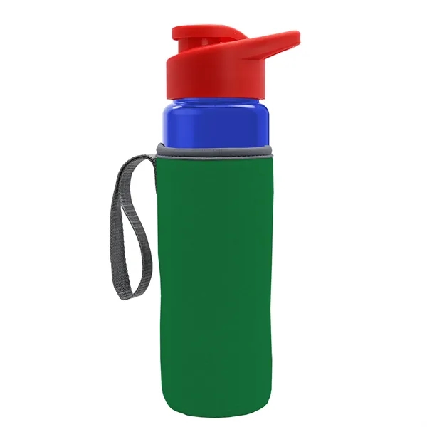 24 oz. Transparent Sports bottle with drink-thru lid  & Caddy... from ASI 40480 Koozie Group