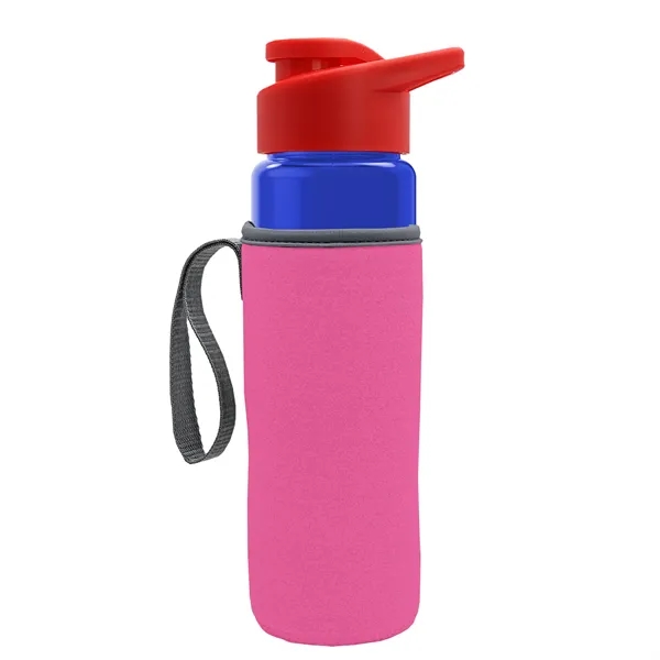 24 oz. Transparent Sports bottle with drink-thru lid  & Caddy... from ASI 40480 Koozie Group