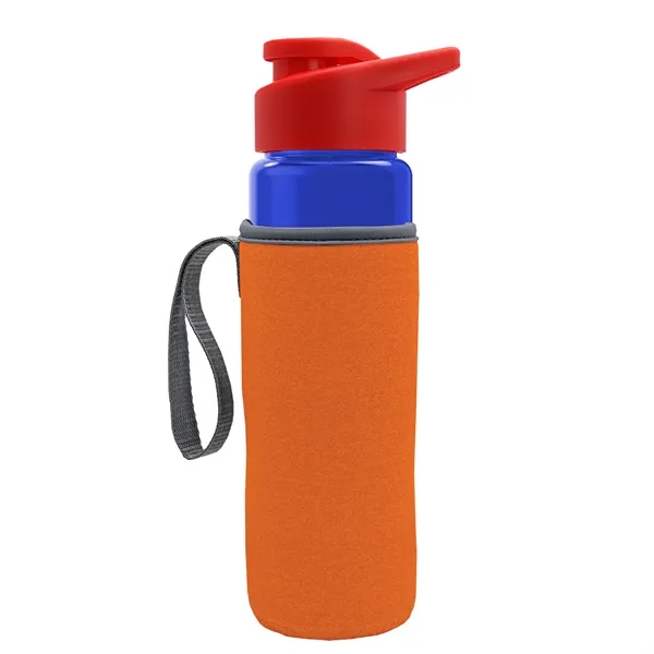 24 oz. Transparent Sports bottle with drink-thru lid  & Caddy... from ASI 40480 Koozie Group