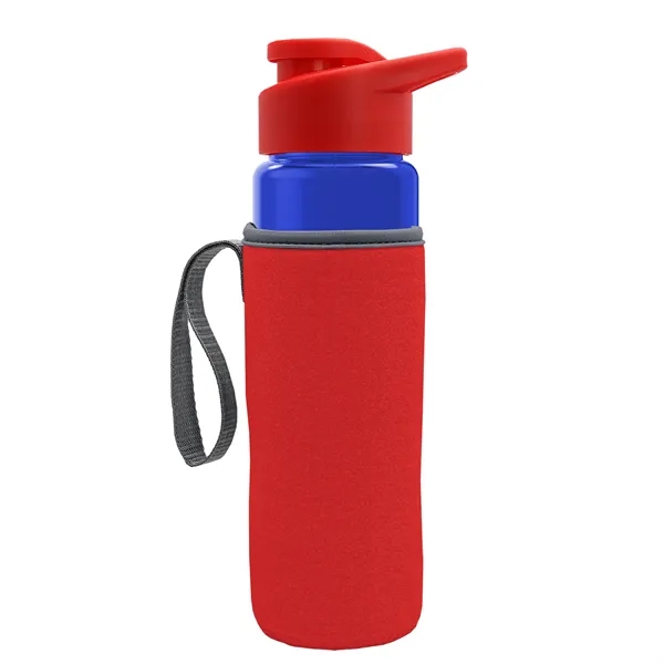 24 oz. Transparent Sports bottle with drink-thru lid  & Caddy... from ASI 40480 Koozie Group