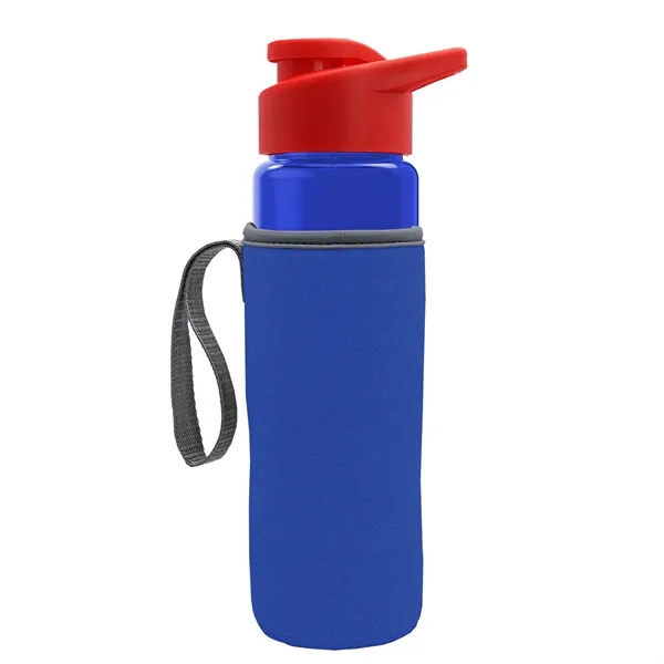 24 oz. Transparent Sports bottle with drink-thru lid  & Caddy... from ASI 40480 Koozie Group