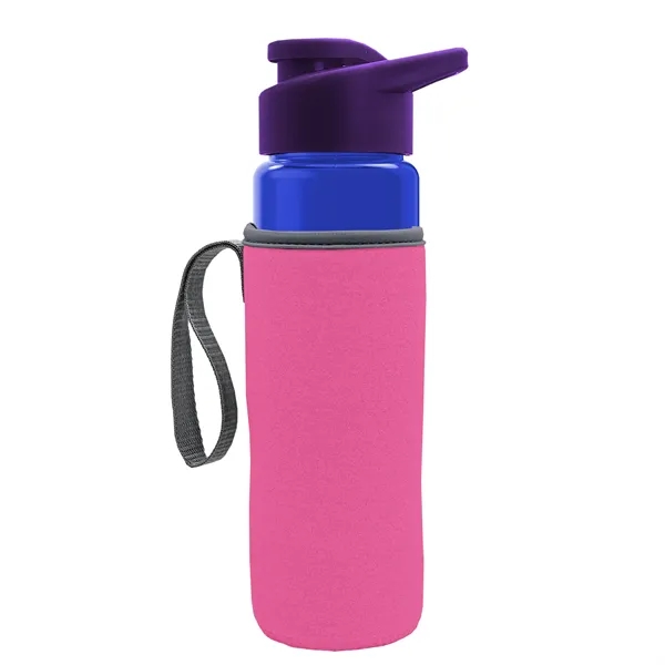 24 oz. Transparent Sports bottle with drink-thru lid  & Caddy... from ASI 40480 Koozie Group