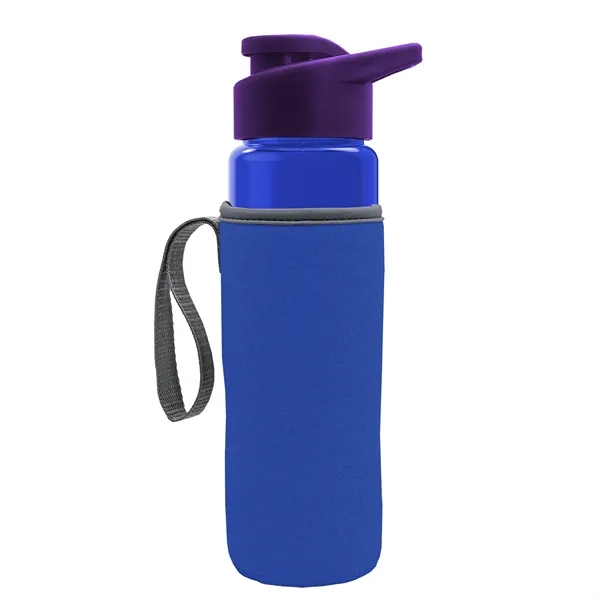 24 oz. Transparent Sports bottle with drink-thru lid  & Caddy... from ASI 40480 Koozie Group