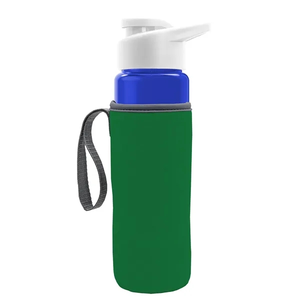 24 oz. Transparent Sports bottle with drink-thru lid  & Caddy... from ASI 40480 Koozie Group