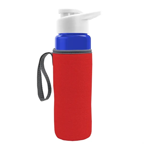 24 oz. Transparent Sports bottle with drink-thru lid  & Caddy... from ASI 40480 Koozie Group