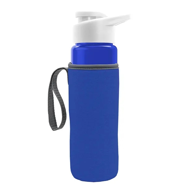 24 oz. Transparent Sports bottle with drink-thru lid  & Caddy... from ASI 40480 Koozie Group