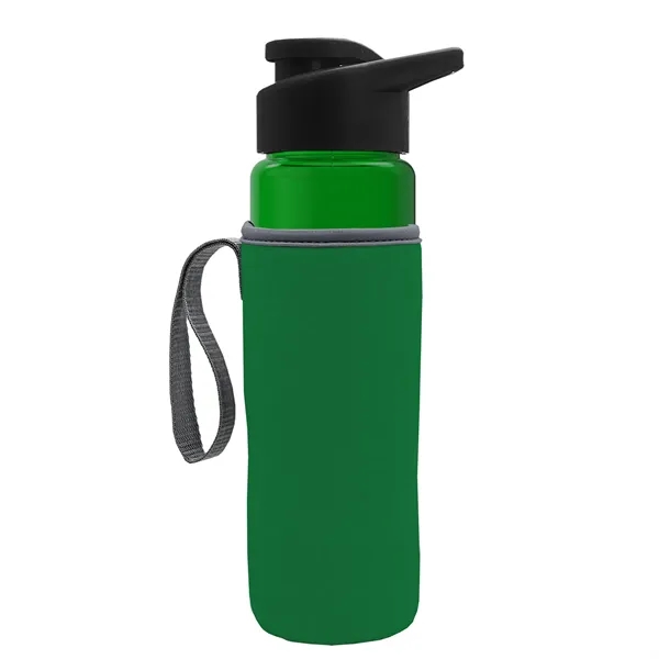 24 oz. Transparent Sports bottle with drink-thru lid  & Caddy... from ASI 40480 Koozie Group
