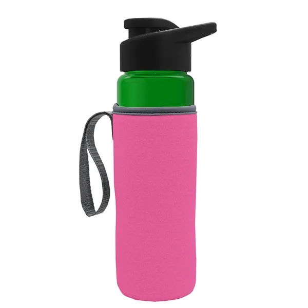 24 oz. Transparent Sports bottle with drink-thru lid  & Caddy... from ASI 40480 Koozie Group