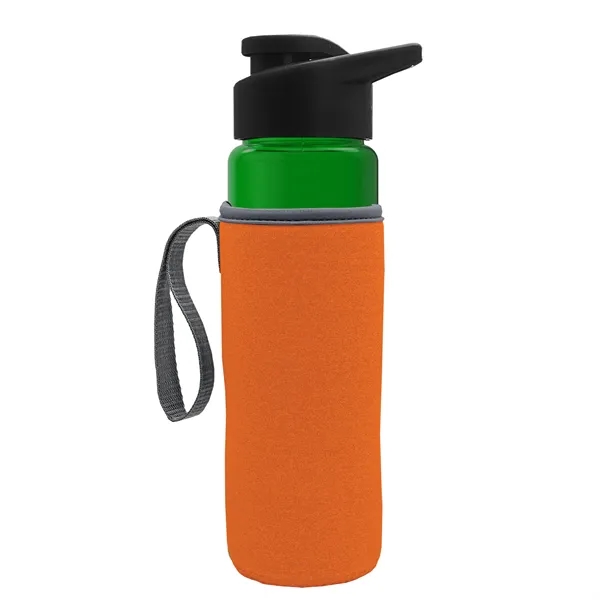 24 oz. Transparent Sports bottle with drink-thru lid  & Caddy... from ASI 40480 Koozie Group