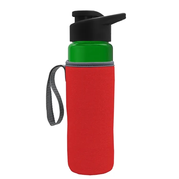 24 oz. Transparent Sports bottle with drink-thru lid  & Caddy... from ASI 40480 Koozie Group
