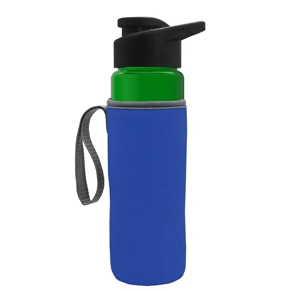 24 oz. Transparent Sports bottle with drink-thru lid  & Caddy... from ASI 40480 Koozie Group