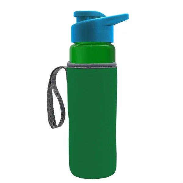 24 oz. Transparent Sports bottle with drink-thru lid  & Caddy... from ASI 40480 Koozie Group