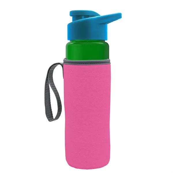 24 oz. Transparent Sports bottle with drink-thru lid  & Caddy... from ASI 40480 Koozie Group