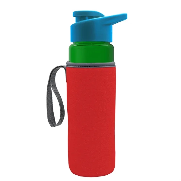 24 oz. Transparent Sports bottle with drink-thru lid  & Caddy... from ASI 40480 Koozie Group
