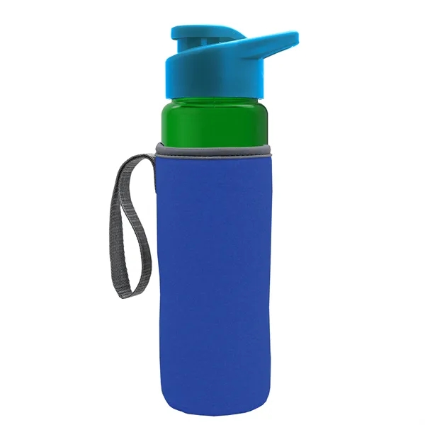 24 oz. Transparent Sports bottle with drink-thru lid  & Caddy... from ASI 40480 Koozie Group