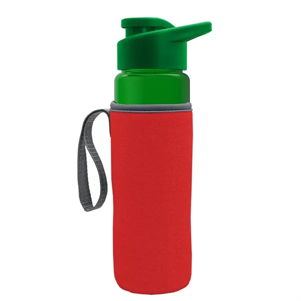 24 oz. Transparent Sports bottle with drink-thru lid  & Caddy... from ASI 40480 Koozie Group