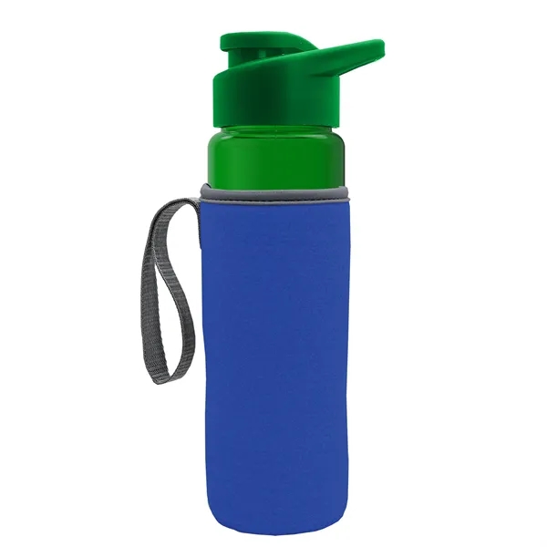 24 oz. Transparent Sports bottle with drink-thru lid  & Caddy... from ASI 40480 Koozie Group