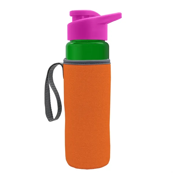 24 oz. Transparent Sports bottle with drink-thru lid  & Caddy... from ASI 40480 Koozie Group