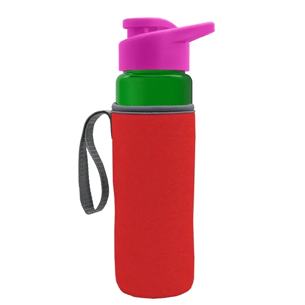 24 oz. Transparent Sports bottle with drink-thru lid  & Caddy... from ASI 40480 Koozie Group