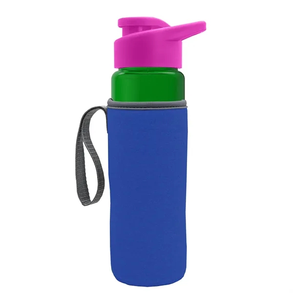 24 oz. Transparent Sports bottle with drink-thru lid  & Caddy... from ASI 40480 Koozie Group