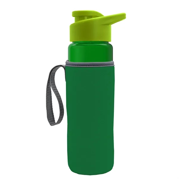 24 oz. Transparent Sports bottle with drink-thru lid  & Caddy... from ASI 40480 Koozie Group
