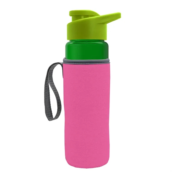 24 oz. Transparent Sports bottle with drink-thru lid  & Caddy... from ASI 40480 Koozie Group