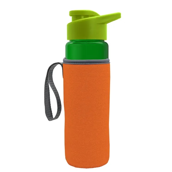 24 oz. Transparent Sports bottle with drink-thru lid  & Caddy... from ASI 40480 Koozie Group