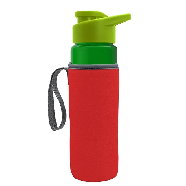 24 oz. Transparent Sports bottle with drink-thru lid  & Caddy... from ASI 40480 Koozie Group
