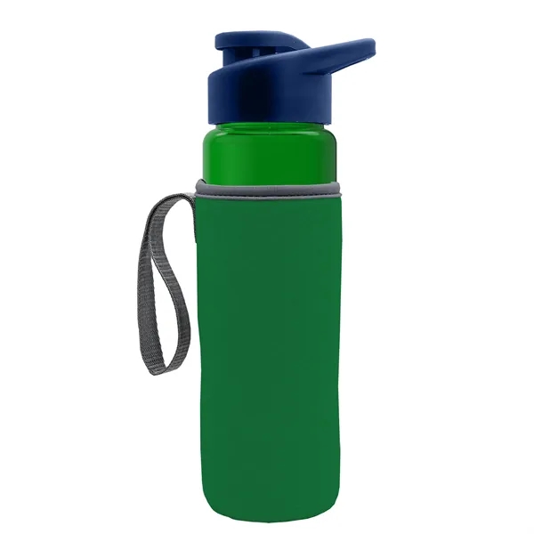 24 oz. Transparent Sports bottle with drink-thru lid  & Caddy... from ASI 40480 Koozie Group