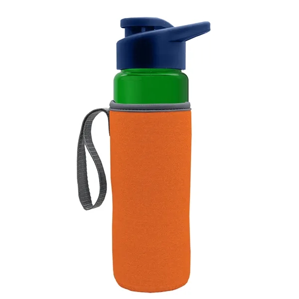 24 oz. Transparent Sports bottle with drink-thru lid  & Caddy... from ASI 40480 Koozie Group