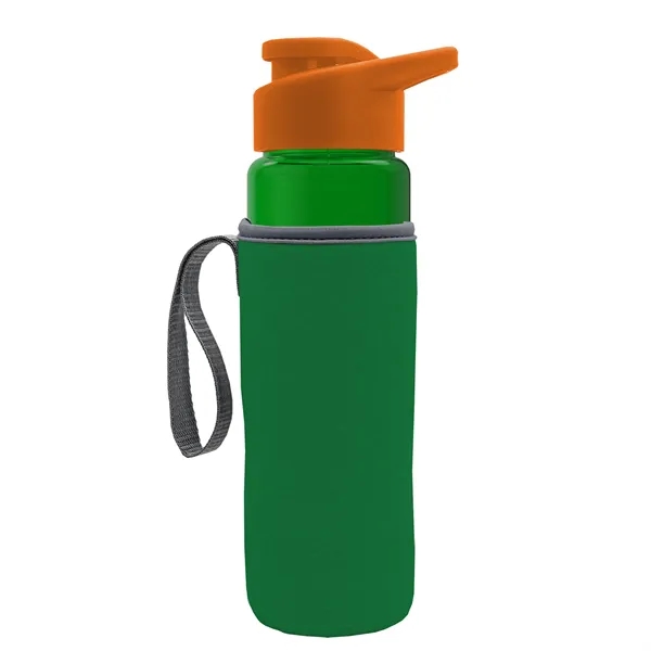 24 oz. Transparent Sports bottle with drink-thru lid  & Caddy... from ASI 40480 Koozie Group
