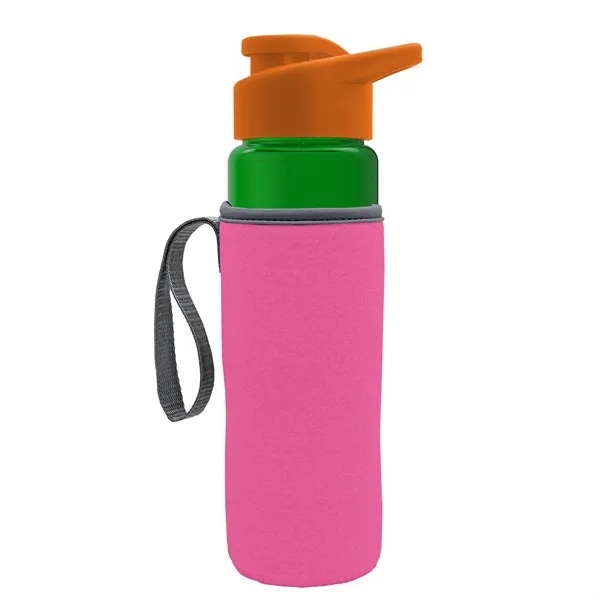 24 oz. Transparent Sports bottle with drink-thru lid  & Caddy... from ASI 40480 Koozie Group