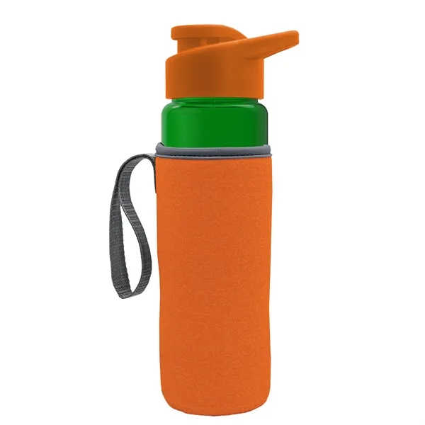 24 oz. Transparent Sports bottle with drink-thru lid  & Caddy... from ASI 40480 Koozie Group