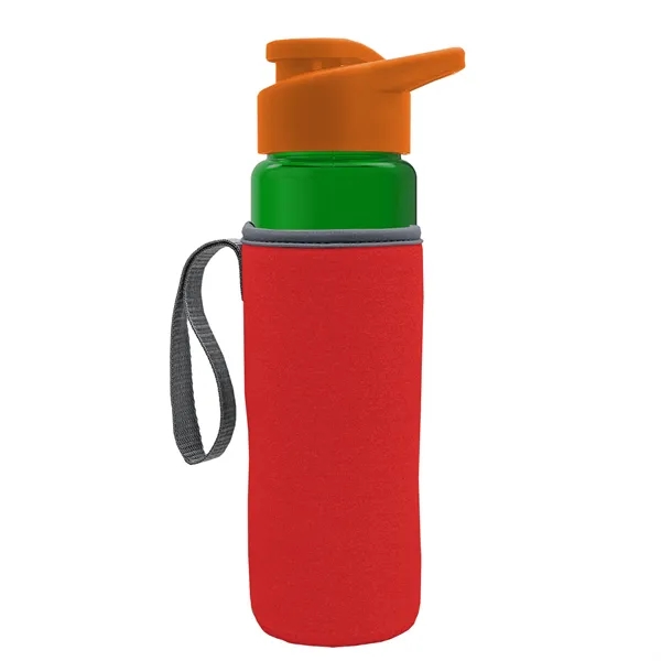 24 oz. Transparent Sports bottle with drink-thru lid  & Caddy... from ASI 40480 Koozie Group