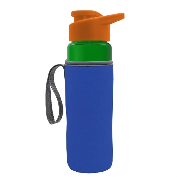 24 oz. Transparent Sports bottle with drink-thru lid  & Caddy... from ASI 40480 Koozie Group