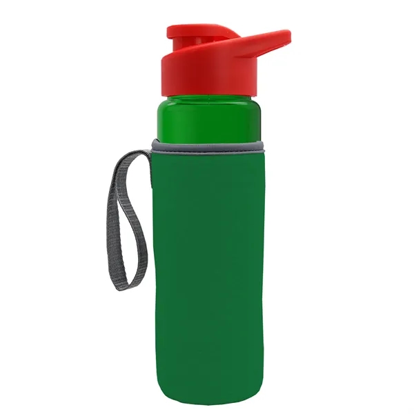 24 oz. Transparent Sports bottle with drink-thru lid  & Caddy... from ASI 40480 Koozie Group
