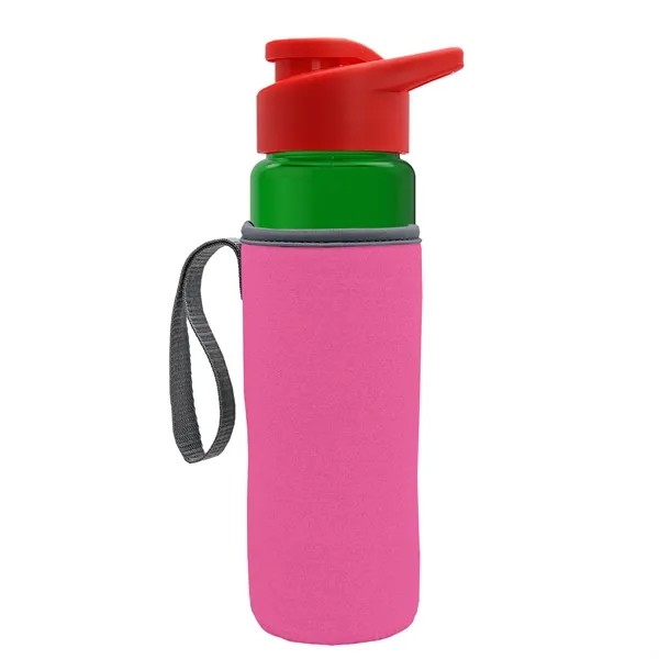 24 oz. Transparent Sports bottle with drink-thru lid  & Caddy... from ASI 40480 Koozie Group