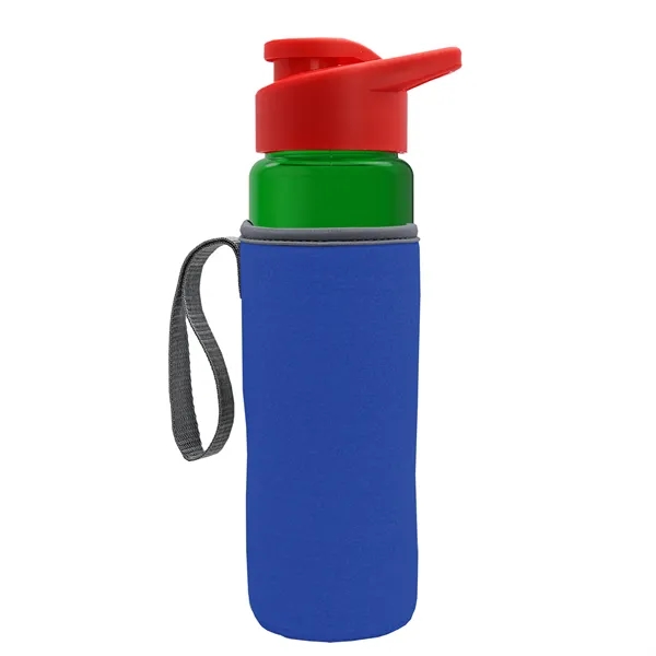 24 oz. Transparent Sports bottle with drink-thru lid  & Caddy... from ASI 40480 Koozie Group