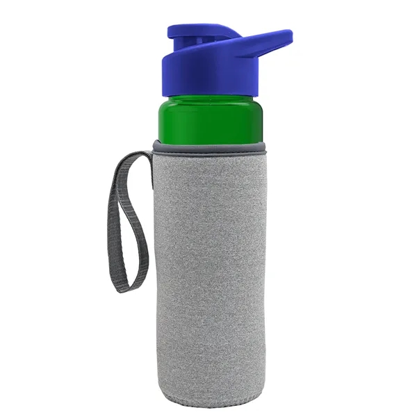 24 oz. Transparent Sports bottle with drink-thru lid  & Caddy... from ASI 40480 Koozie Group
