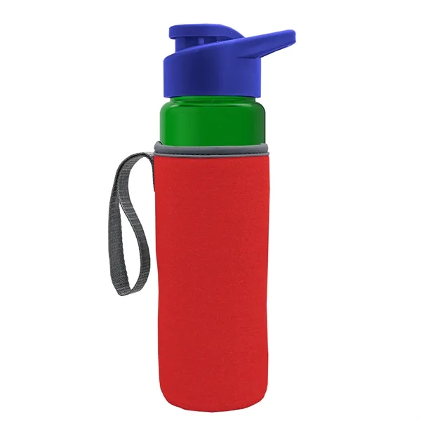 24 oz. Transparent Sports bottle with drink-thru lid  & Caddy... from ASI 40480 Koozie Group