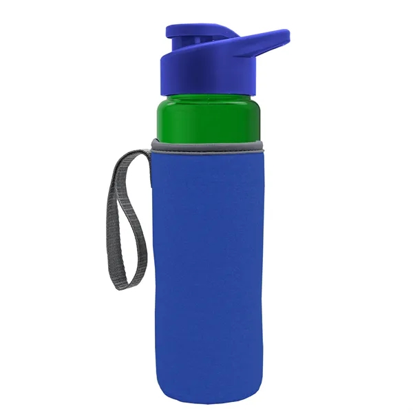24 oz. Transparent Sports bottle with drink-thru lid  & Caddy... from ASI 40480 Koozie Group