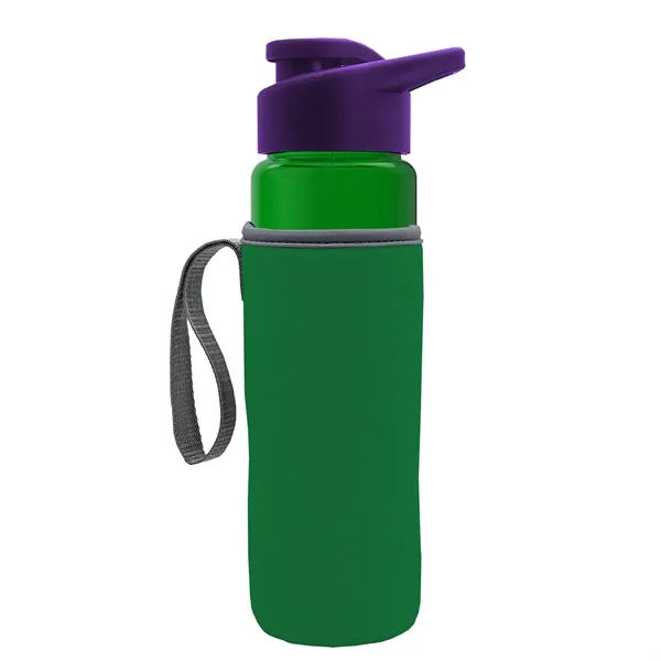 24 oz. Transparent Sports bottle with drink-thru lid  & Caddy... from ASI 40480 Koozie Group